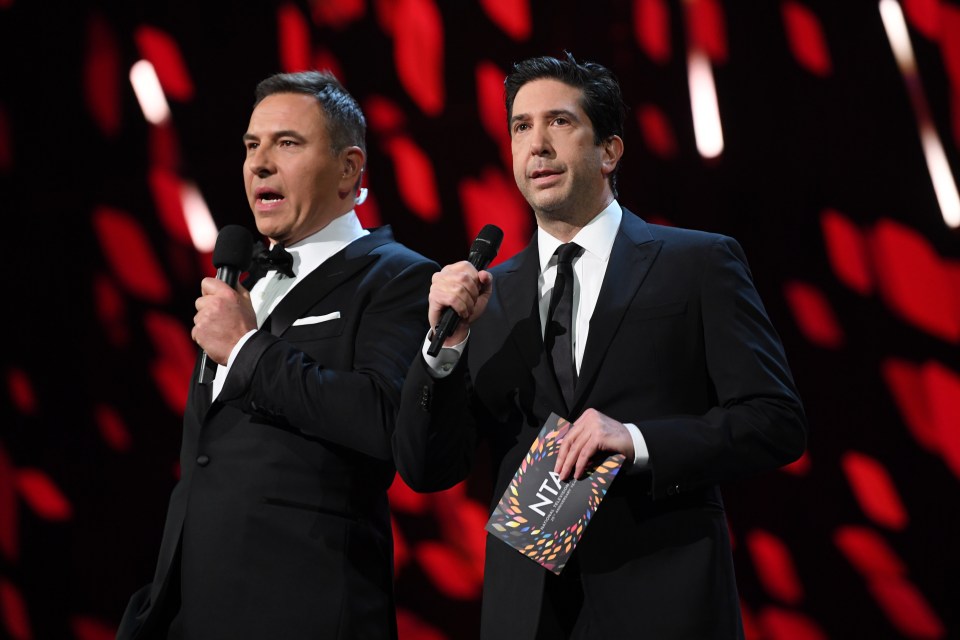  David Walliams (left) was host for the night - seen here with guest presenter and Friends star David Schwimmer