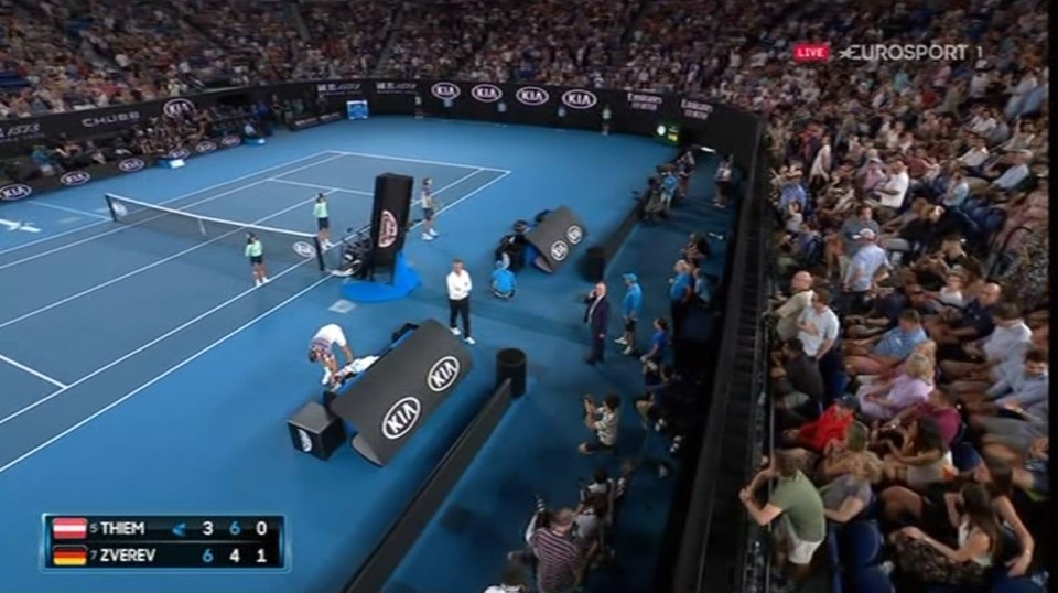 Play was suspended for ten minutes as Australian Open chiefs tried to fix the electrics