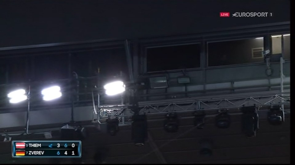 The game was interrupted when a light bulb blew in the Rod Laver Arena
