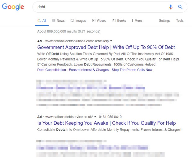 Google ads page