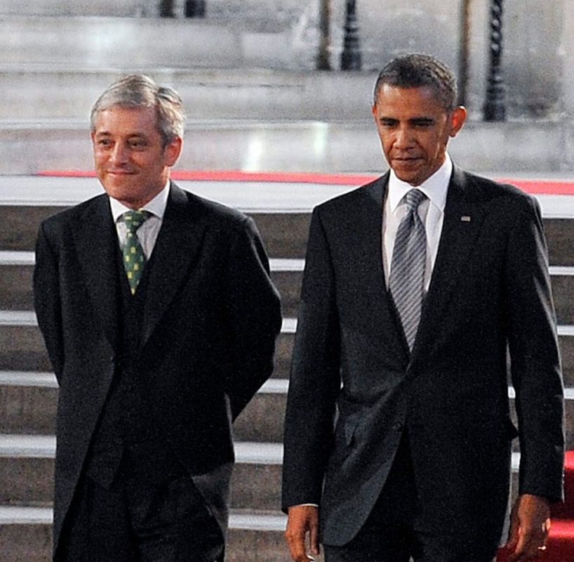  Bercow was trying to get his wife a front row seat to a speech being given by Barack Obama when the incident occurred