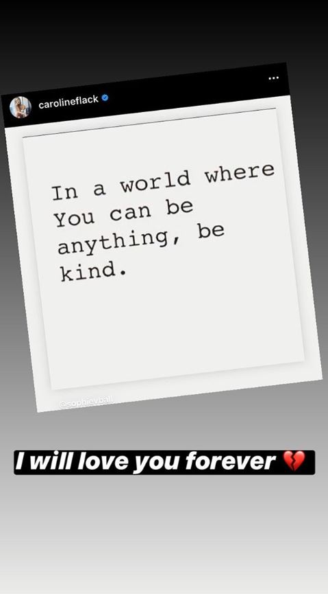  Heartbroken Lewis re-posted one of her past posts saying 'in a world where you can be anything, be kind'