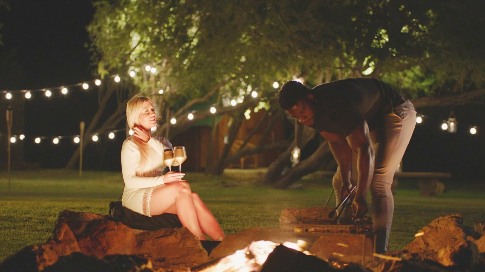  While enjoying barbeque food and Champagne, they speak about their relationship