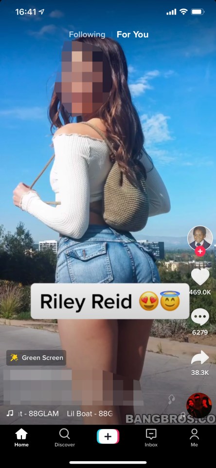  The user shared images of his favourite adult stars, including this image of XXX actress Riley Reid