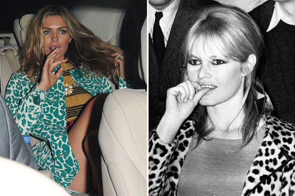  Brigitte, spotted in France around 1960, and Abbey in similar clothes and pose 55 years later