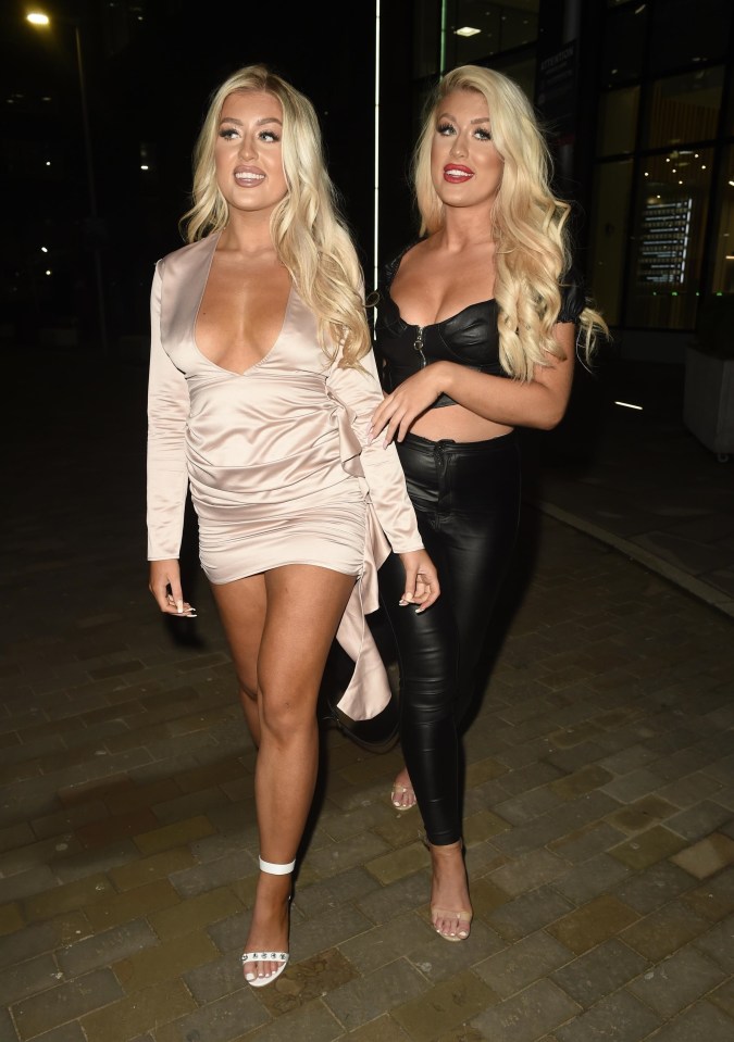  Jess rocked a plunging minidress while Eve wore a leather-look outfit