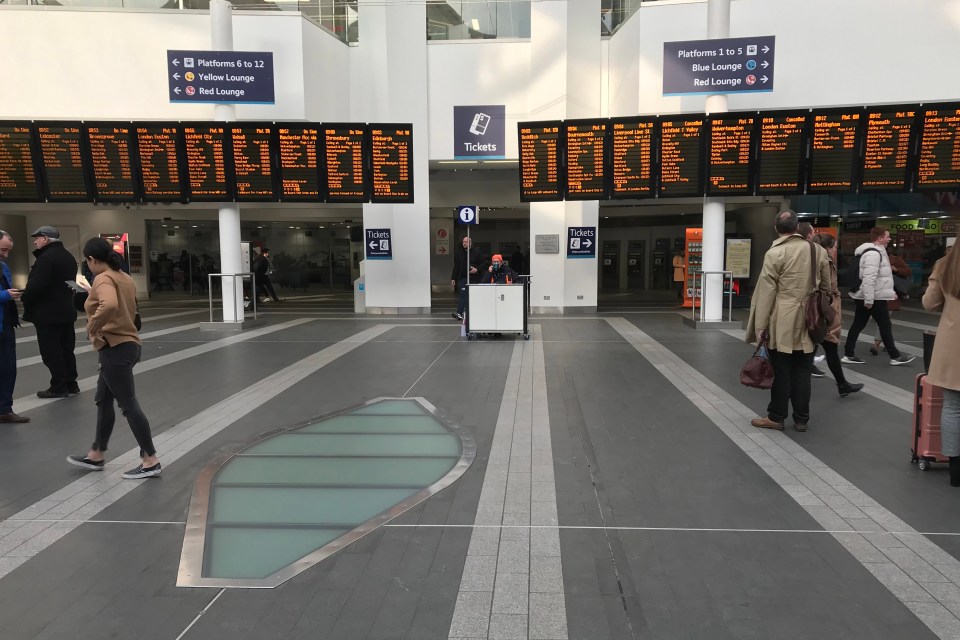  Birmingham New Street station was looking quieter than usual on Friday as people worked from home