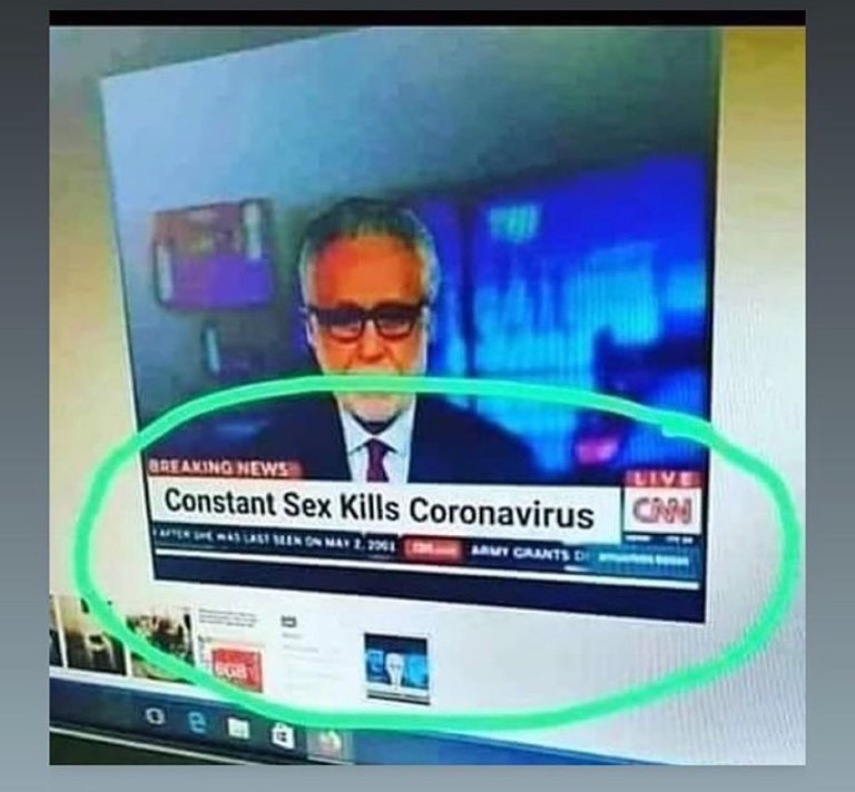  The rapper shared a screenshot of a news bulletin which claimed having sex can help cure the virus