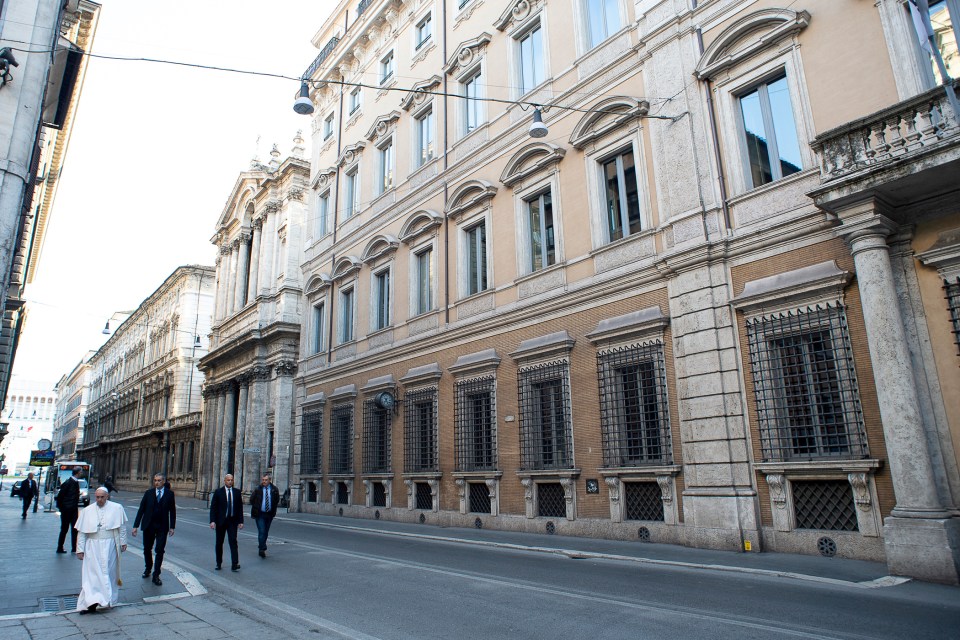 The Catholic leader strolled the streets of Rome today 