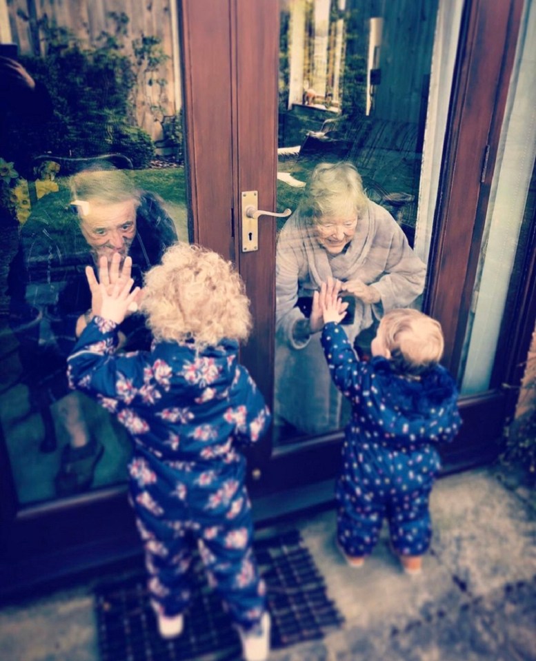 Florence, three, and Edith, one, played in the garden outside their great-grandparents house