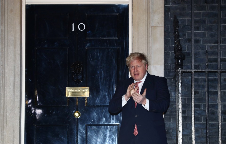  Boris Johnson was last snapped last night clapping NHS staff at 8pm - he stayed 2m from anyone else from yesterday afternoon