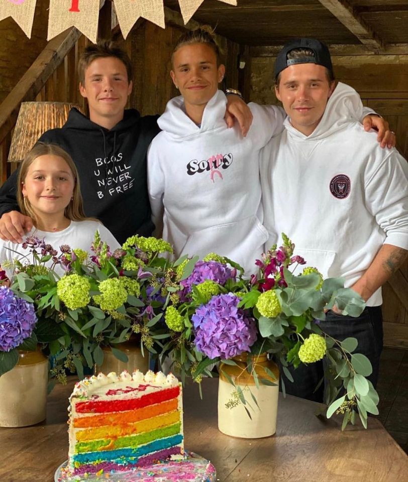  The four siblings recently got together for a family snap together under one roof
