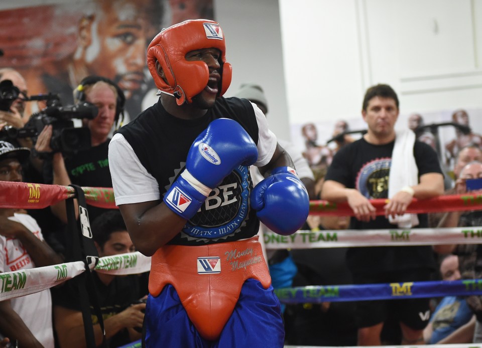 Mayweather sparred Theopane in his Las Vegas gym 