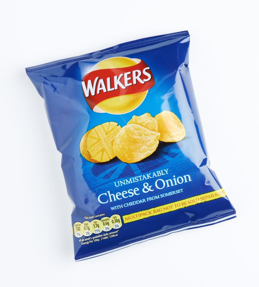  Cheese and onion crisps come next, followed by a bacon sarnie, cheese and biscuits and salt and vinegar crisps