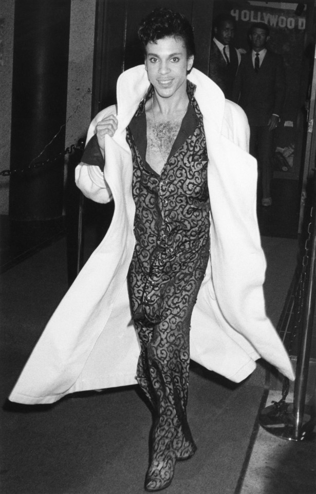 The supermodel replicated Princes outfit in a similar long white coat