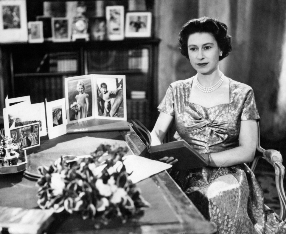  A still from the Queens first every televised speech in 1957