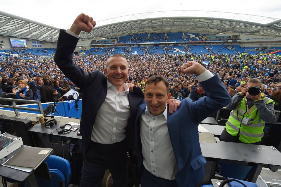  Bloom (right) has overseen his beloved Brighton's rise from League One to the Premier League