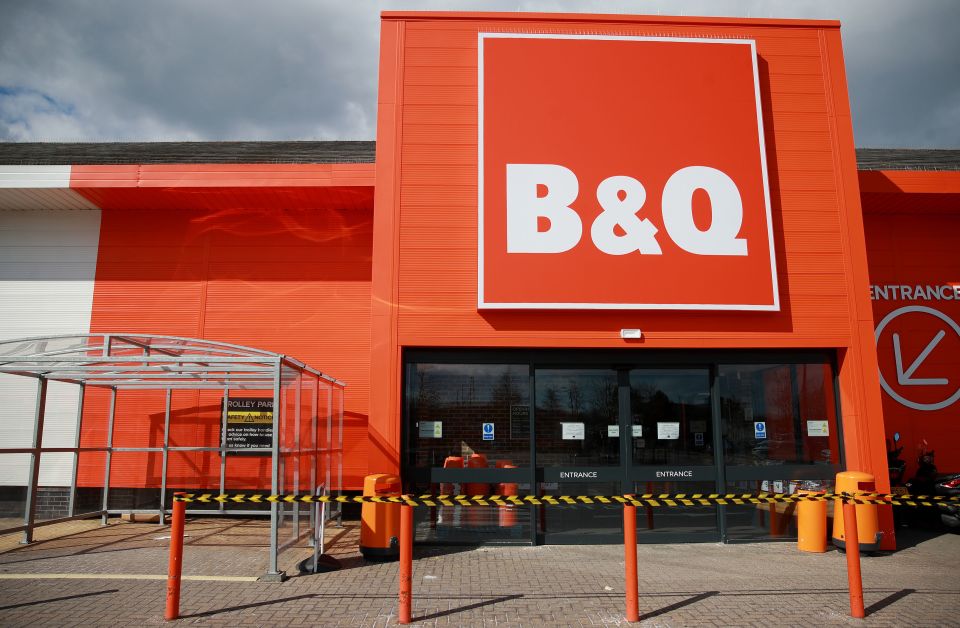 B&Q stores are closed to customers who want to browse but they can order click and collect.