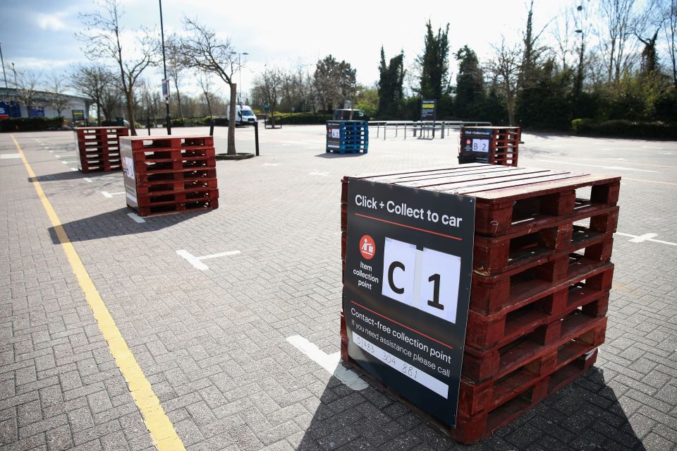 A click and collect station in a B&Q store in Surrey.