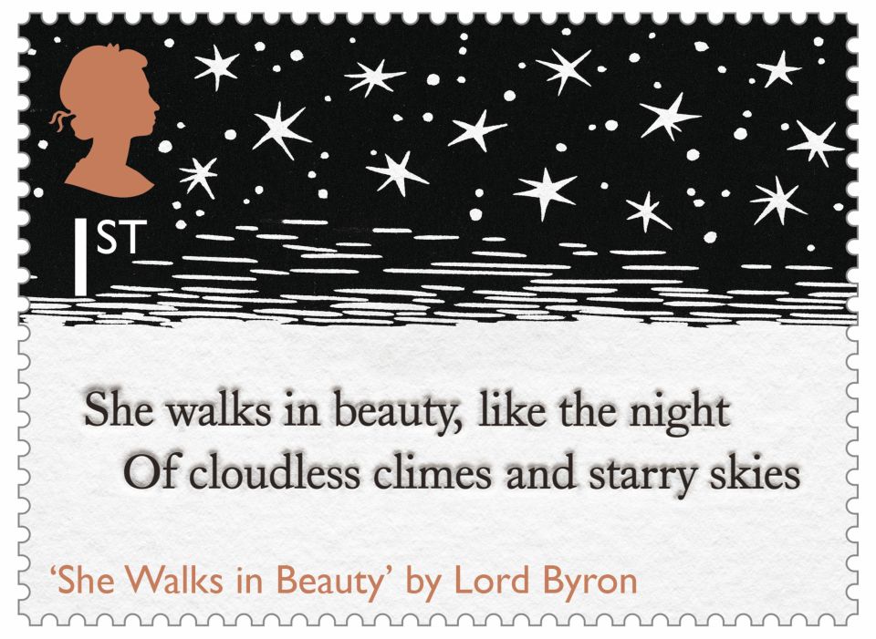  The opening verse from Lord Byron's 'She Walks in Beauty' is included