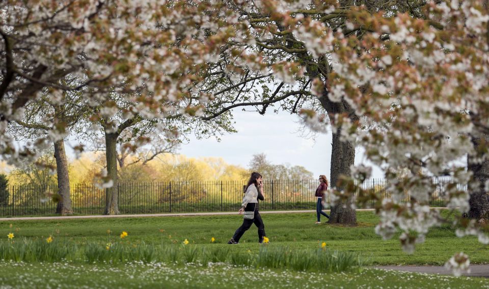  A woman exercises in Windsor, Berkshire this week