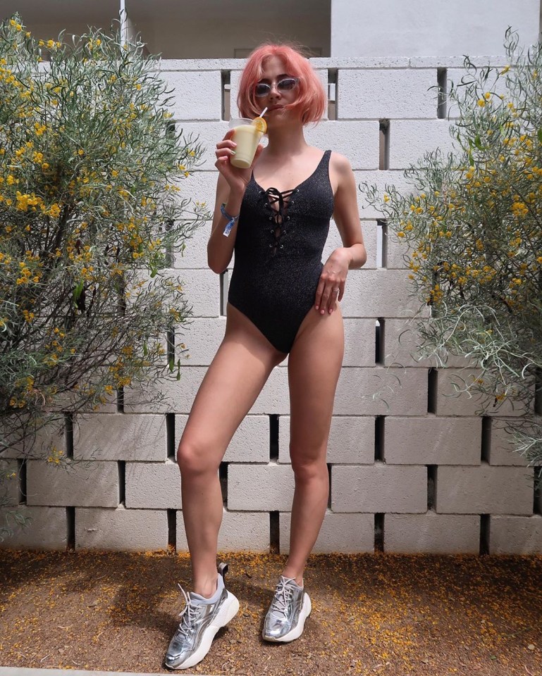 Pixie Lott wows in a black swimsuit for an Instagram snap