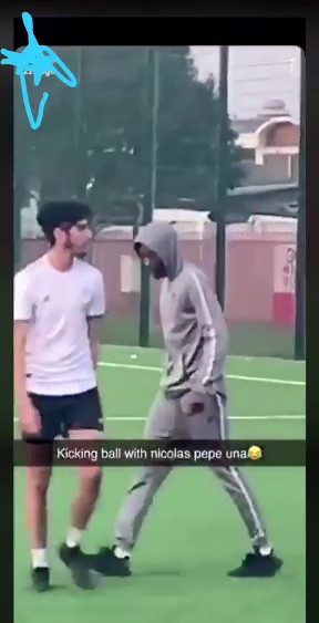 Nicolas Pepe kicked a ball around with others outside, and was exposed by a WhatsApp post