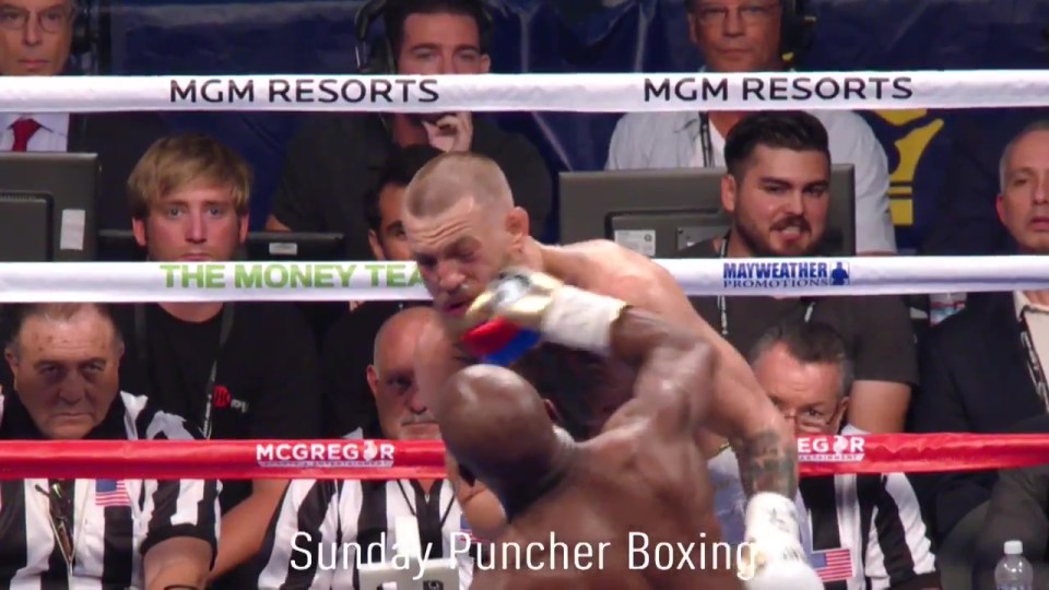  New slow-motion footage of Floyd Mayweather's crossover fight against Conor McGregor has been released