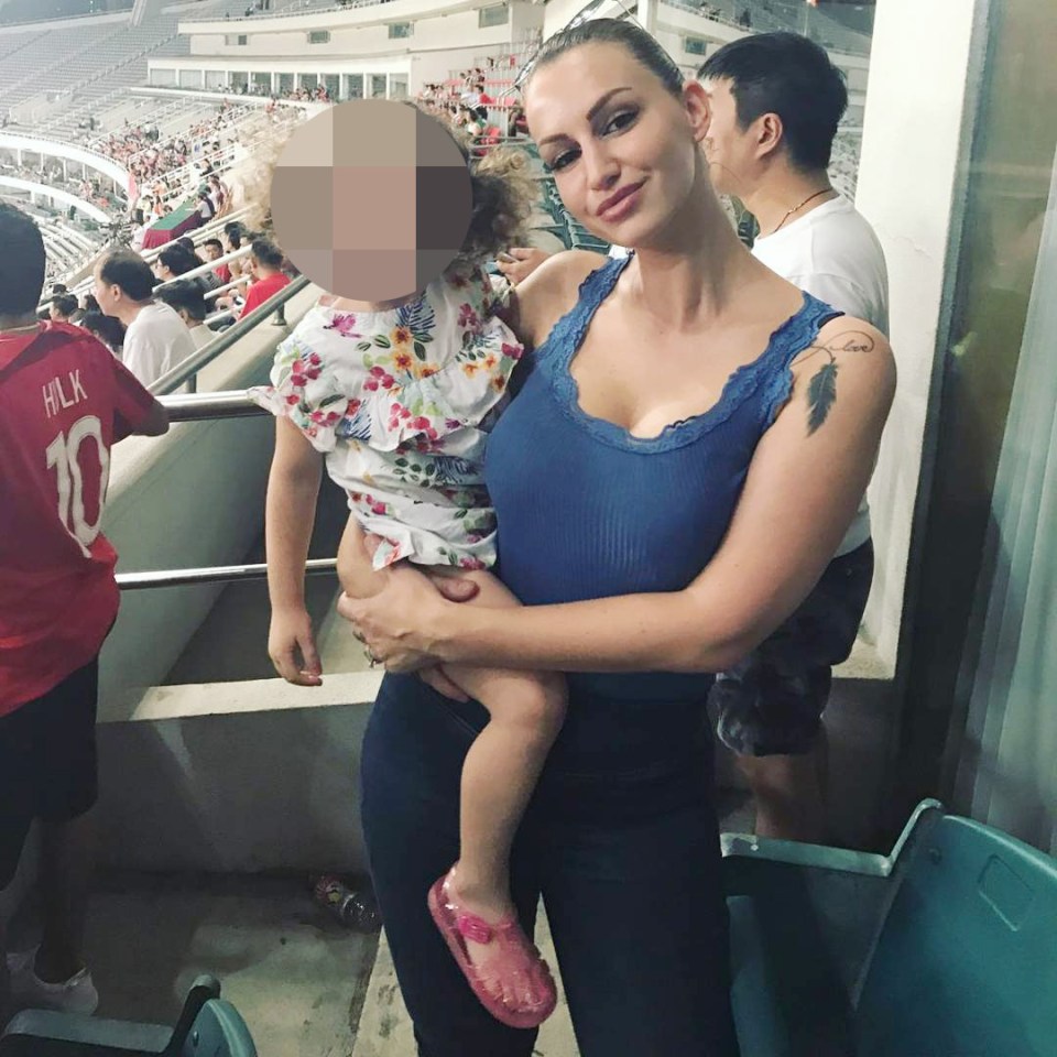  Rafaella is pictured here cheering on her man at Shanghai Stadium