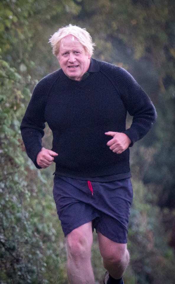 Boris Johnson running in Oxfordshire in 2018