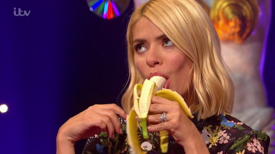Holly seductively ate a banana in one episode of the comedy show