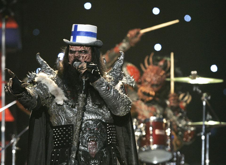 Finland's Lordi performs their winning song at Eurovision