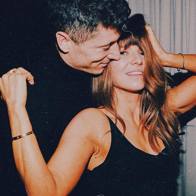  Lewandowski is cheered on by ultra-fit wife Anna