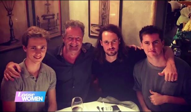Piers with his sons, from left to right, Bertie, Spencer and Stanley
