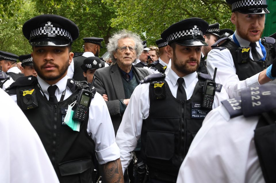  Jeremy Corbyn's brother, Piers, also breached lockdown rules while protesting and was led away by police