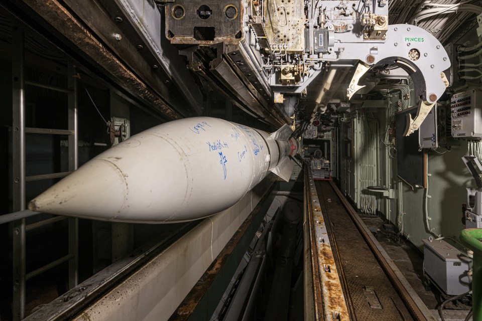  The shell of a missile left on board one of the ships