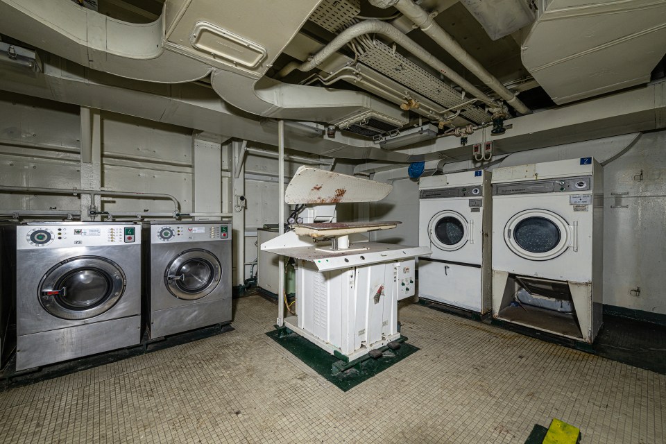  A laundry room on board one of the ships