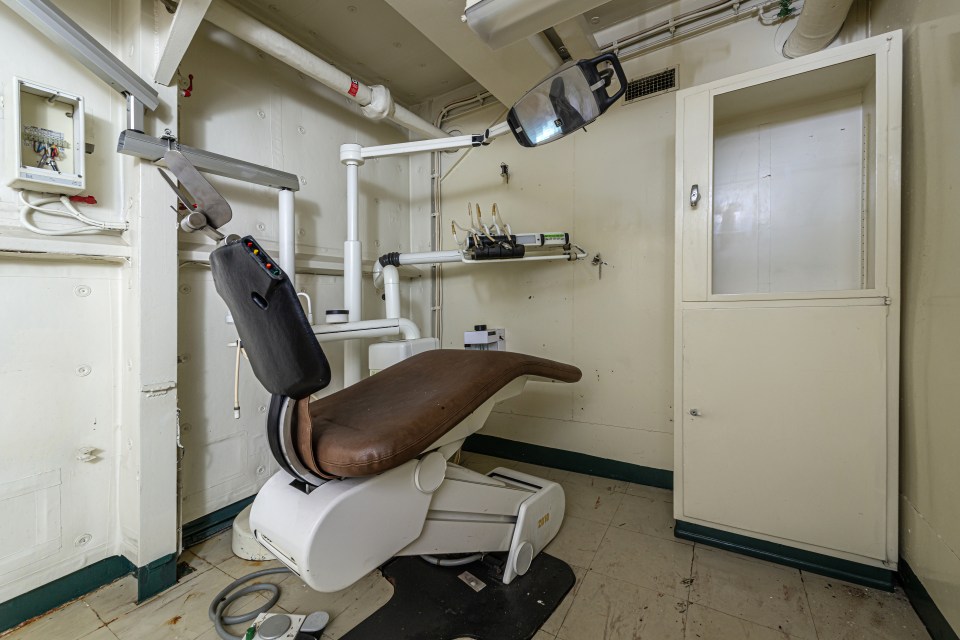  A chair in an on-board dentists' room