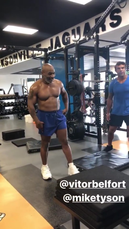  Mike Tyson has shown off his incredible physique