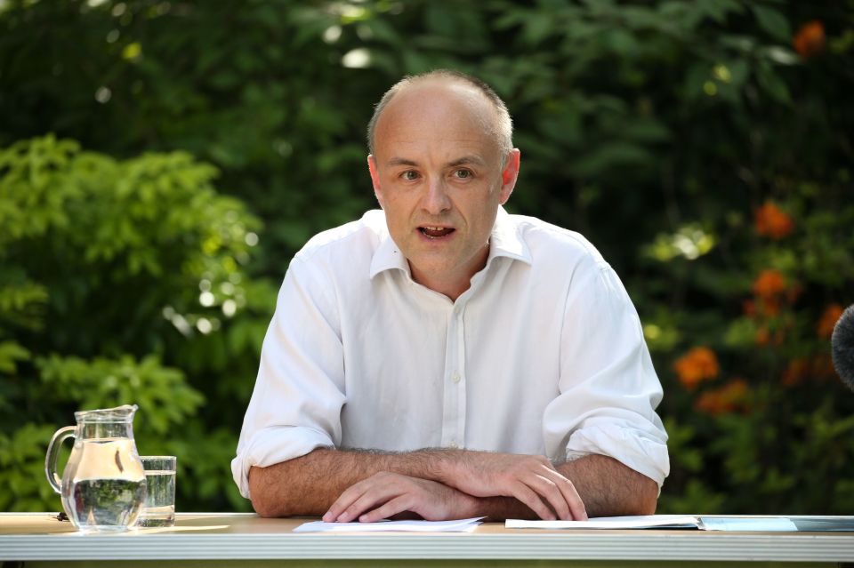  Dominic Cummings making his announcement on Monday afternoon