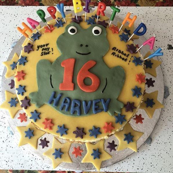  There will be a frog cake - similar to this one - and huge palm trees