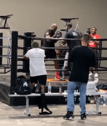Evander Holyfield looked rather slow on the pads as he stepped up his training