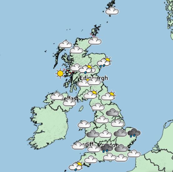 Weather map Sunday May