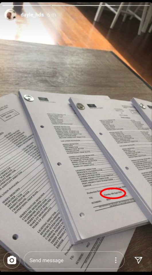  Dayle shared these pictures of new scripts but they included transmission dates