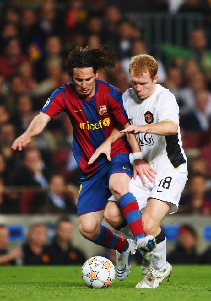  Paul Scholes (pictured right) believes Man Utd could have won the Champion's League six times were it not for the world-class talents at Barcelona and Real Madrid