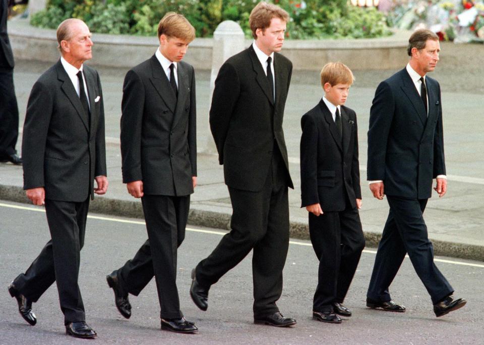 Prince Philip offered to walk with Prince William and Prince Harry at their mother's funeral for support
