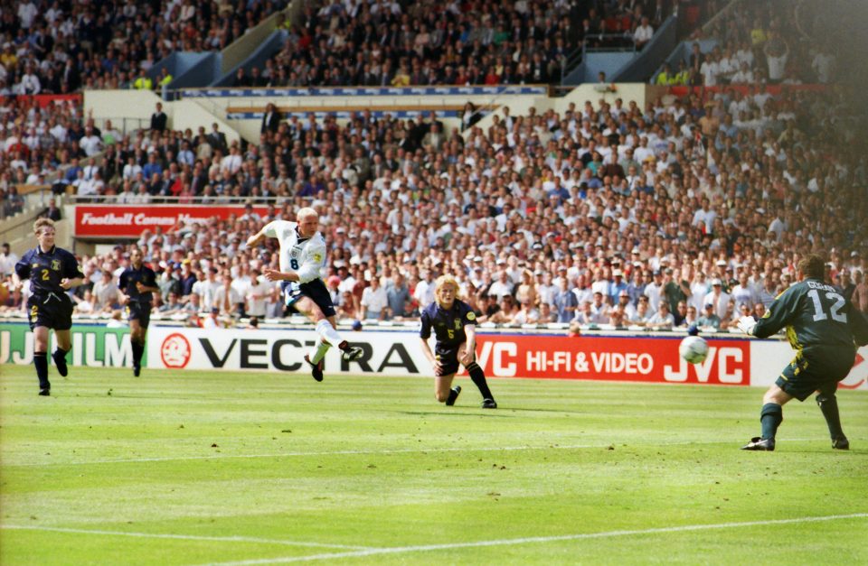  Gazza scored the legendary goal against the Tartan Army at Wembley back in 1996