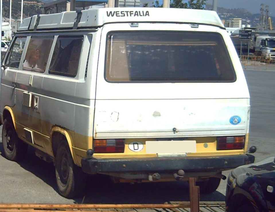 The suspect was living in this campervan in Portugal