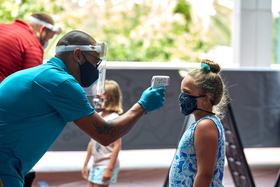  Theme park guests are also asked to take temperature tests