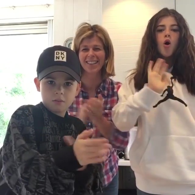  Kate and the kids clapping for carers last night